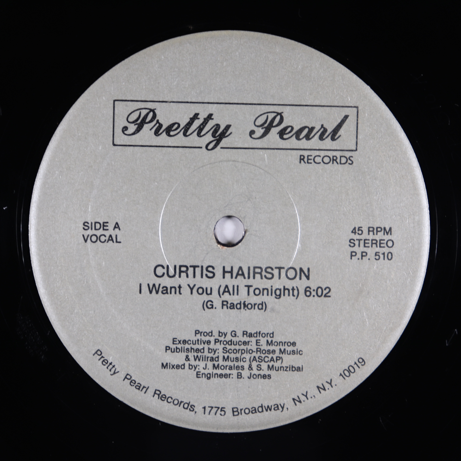 Curtis Hairston - I Want You Tonight 12" - Pretty Pearl Modern Soul Boogie HEAR